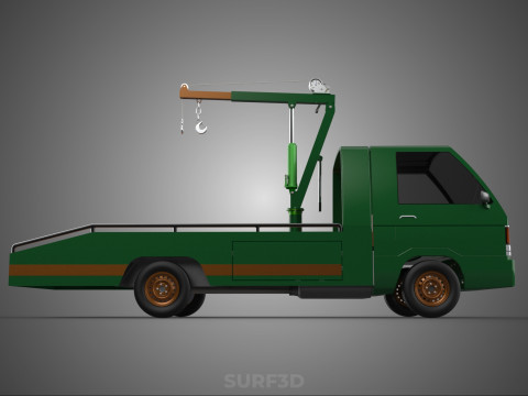 MILITARY ARMY FLATBED LIFTING CRANE HOOK TACTICAL RECOVERY TRUCK 3D Модель