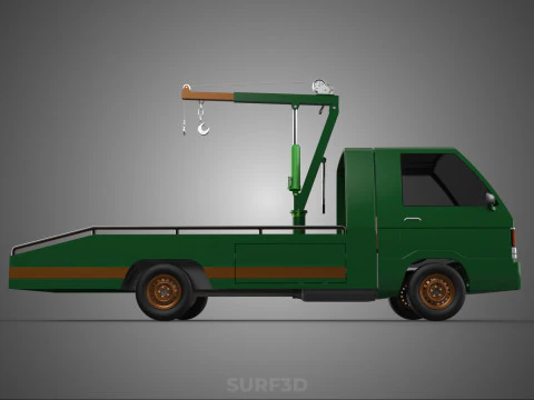 CAMION DI RECUPERO TATTICO CON GANCIO GRU A PIANO DI SOLLEVAMENTO DELL'ESERCITO MILITARE Modello 3D