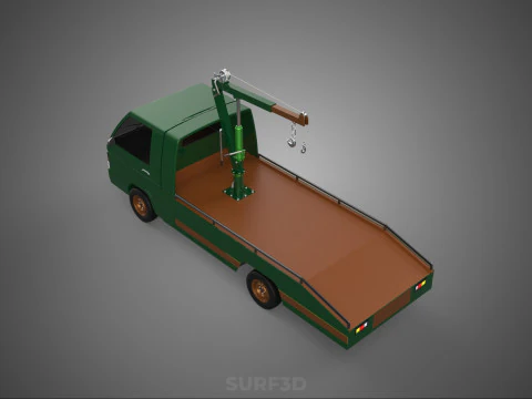 CAMION DI RECUPERO TATTICO CON GANCIO GRU A PIANO DI SOLLEVAMENTO DELL'ESERCITO MILITARE Modello 3D