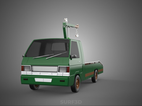 MILITARY ARMY FLATBED LIFTING CRANE HOOK TACTICAL RECOVERY TRUCK 3D Модель