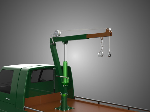 MILITARY ARMY FLATBED LIFTING CRANE HOOK TACTICAL RECOVERY TRUCK 3D Модель