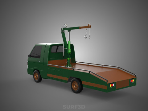 MILITARY ARMY FLATBED LIFTING CRANE HOOK TACTICAL RECOVERY TRUCK 3D Модель