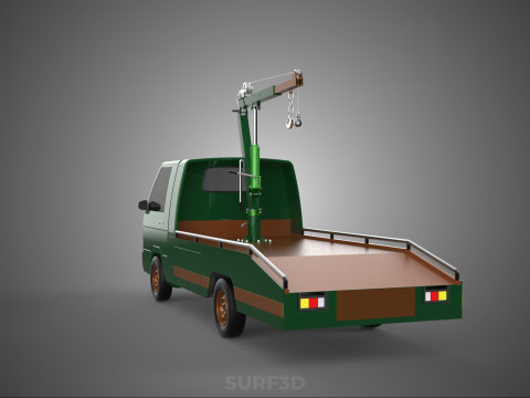 MILITARY ARMY FLATBED LIFTING CRANE HOOK TACTICAL RECOVERY TRUCK 3D Модель