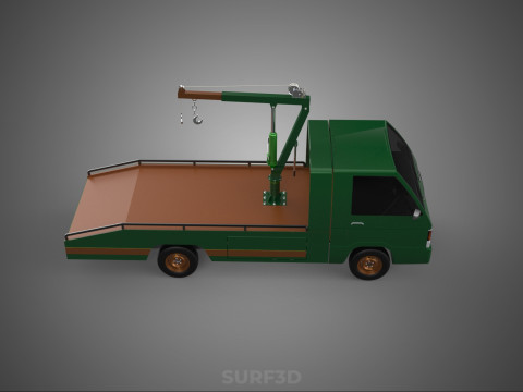 MILITARY ARMY FLATBED LIFTING CRANE HOOK TACTICAL RECOVERY TRUCK 3D Модель
