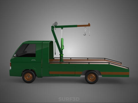 MILITARY ARMY FLATBED LIFTING CRANE HOOK TACTICAL RECOVERY TRUCK 3D Модель