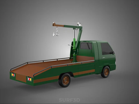 CAMION DI RECUPERO TATTICO CON GANCIO GRU A PIANO DI SOLLEVAMENTO DELL'ESERCITO MILITARE Modello 3D