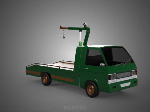 CAMION DI RECUPERO TATTICO CON GANCIO GRU A PIANO DI SOLLEVAMENTO DELL'ESERCITO MILITARE Modello 3D