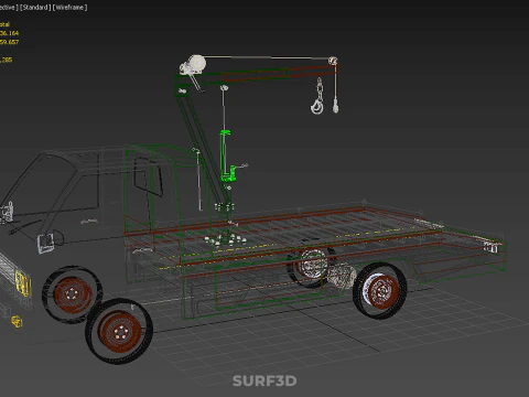CAMION DI RECUPERO TATTICO CON GANCIO GRU A PIANO DI SOLLEVAMENTO DELL'ESERCITO MILITARE Modello 3D