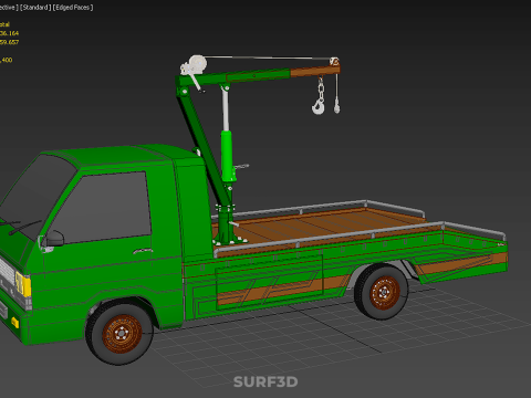 MILITARY ARMY FLATBED LIFTING CRANE HOOK TACTICAL RECOVERY TRUCK 3D Модель