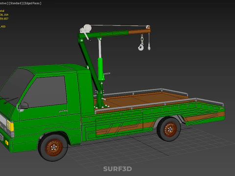 CAMION DI RECUPERO TATTICO CON GANCIO GRU A PIANO DI SOLLEVAMENTO DELL'ESERCITO MILITARE Modello 3D