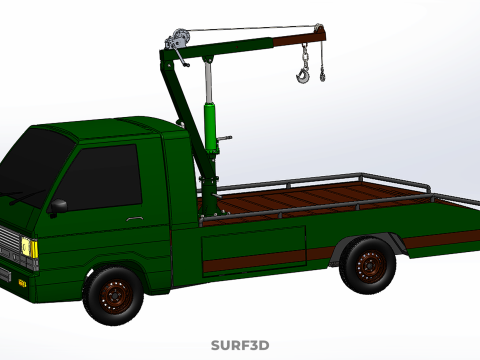 MILITARY ARMY FLATBED LIFTING CRANE HOOK TACTICAL RECOVERY TRUCK 3D Модель