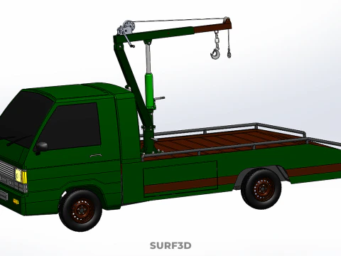 CAMION DI RECUPERO TATTICO CON GANCIO GRU A PIANO DI SOLLEVAMENTO DELL'ESERCITO MILITARE Modello 3D