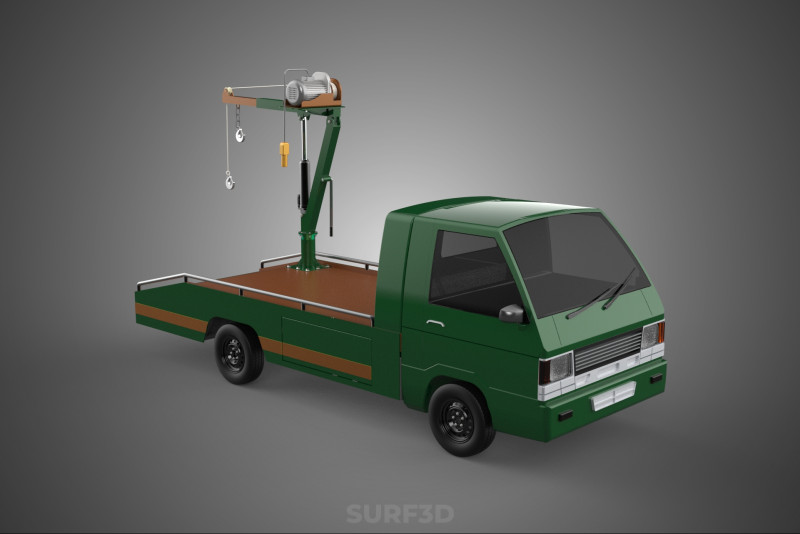 ARMY MILITARY WAR PICKUP TOW TRUCK CRANE WRECKER HOIST WINCH CAR 3D Model .c4d .max .obj .3ds .fbx .stl .blend 