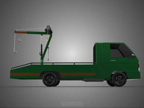ARMY MILITARY WAR PICKUP TOW TRUCK CRANE WRECKER HOIST WINCH CAR 3D Model