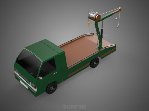 ARMY MILITARY WAR PICKUP TOW TRUCK CRANE WRECKER HOIST WINCH CAR 3D Model