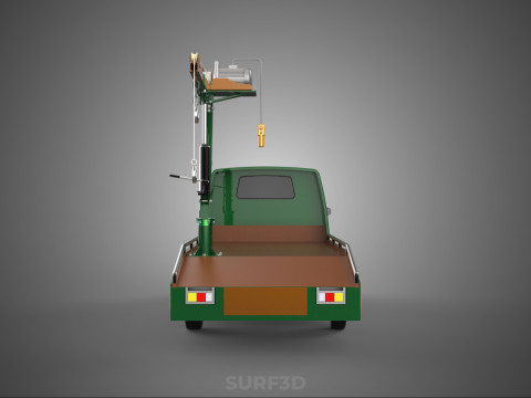 ARMY MILITARY WAR PICKUP TOW TRUCK CRANE WRECKER HOIST WINCH CAR 3D Model