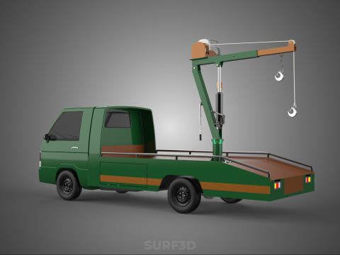 ARMY MILITARY WAR PICKUP TOW TRUCK CRANE WRECKER HOIST WINCH CAR 3D Model