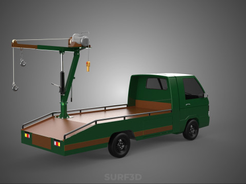 ARMY MILITARY WAR PICKUP TOW TRUCK CRANE WRECKER HOIST WINCH CAR 3D Model
