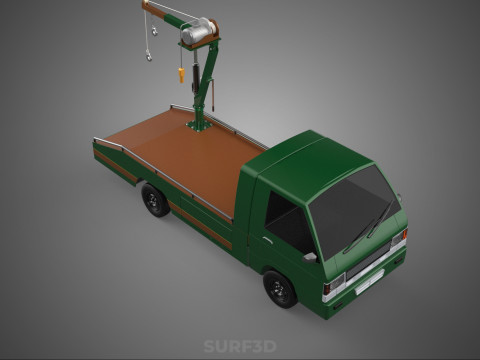 ARMY MILITARY WAR PICKUP TOW TRUCK CRANE WRECKER HOIST WINCH CAR 3D Model