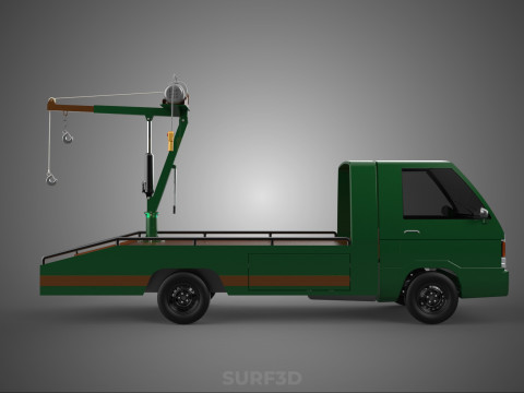 ARMY MILITARY WAR PICKUP TOW TRUCK CRANE WRECKER HOIST WINCH CAR 3D Model