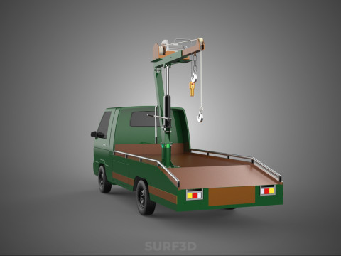 ARMY MILITARY WAR PICKUP TOW TRUCK CRANE WRECKER HOIST WINCH CAR 3D Model