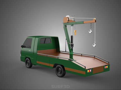 ARMY MILITARY WAR PICKUP TOW TRUCK CRANE WRECKER HOIST WINCH CAR 3D Model