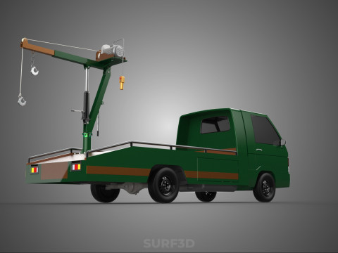 ARMY MILITARY WAR PICKUP TOW TRUCK CRANE WRECKER HOIST WINCH CAR 3D Model