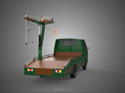 ARMY MILITARY WAR PICKUP TOW TRUCK CRANE WRECKER HOIST WINCH CAR 3D Model