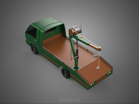ARMY MILITARY WAR PICKUP TOW TRUCK CRANE WRECKER HOIST WINCH CAR 3D Model