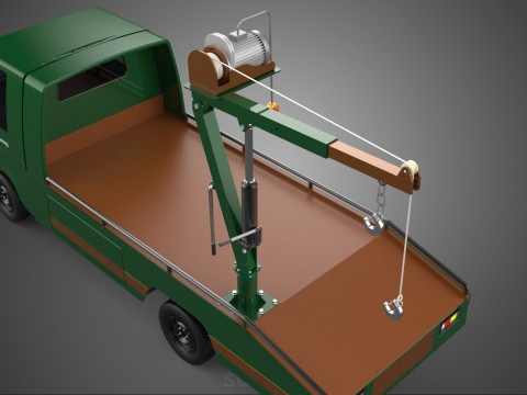 ARMY MILITARY WAR PICKUP TOW TRUCK CRANE WRECKER HOIST WINCH CAR 3D Model