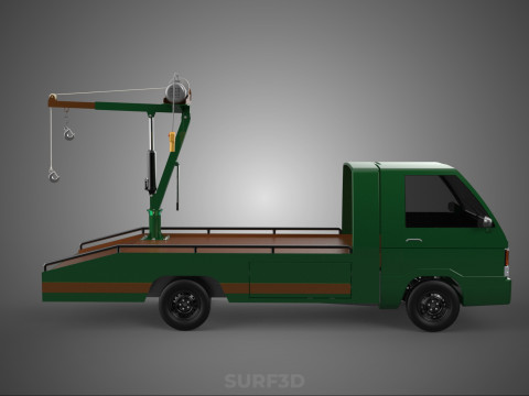 ARMY MILITARY WAR PICKUP TOW TRUCK CRANE WRECKER HOIST WINCH CAR 3D Model