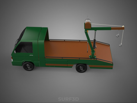 ARMY MILITARY WAR PICKUP TOW TRUCK CRANE WRECKER HOIST WINCH CAR 3D Model