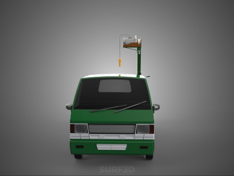 ARMY MILITARY WAR PICKUP TOW TRUCK CRANE WRECKER HOIST WINCH CAR 3D Model