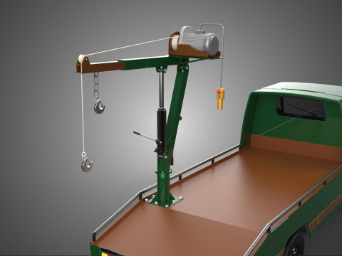 ARMY MILITARY WAR PICKUP TOW TRUCK CRANE WRECKER HOIST WINCH CAR 3D Model