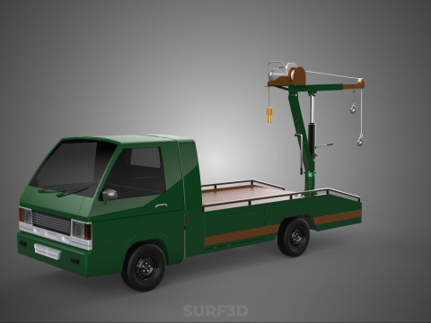 ARMY MILITARY WAR PICKUP TOW TRUCK CRANE WRECKER HOIST WINCH CAR 3D Model