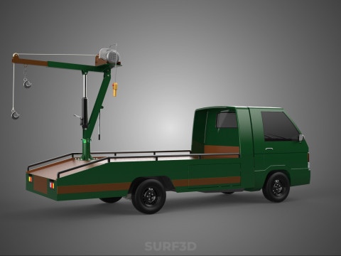 ARMY MILITARY WAR PICKUP TOW TRUCK CRANE WRECKER HOIST WINCH CAR 3D Model