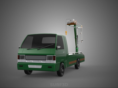 ARMY MILITARY WAR PICKUP TOW TRUCK CRANE WRECKER HOIST WINCH CAR 3D Model
