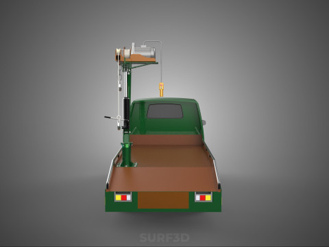 ARMY MILITARY WAR PICKUP TOW TRUCK CRANE WRECKER HOIST WINCH CAR 3D Model
