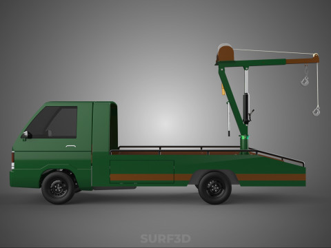 ARMY MILITARY WAR PICKUP TOW TRUCK CRANE WRECKER HOIST WINCH CAR 3D Model