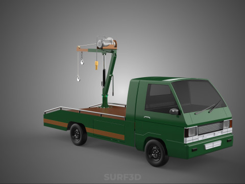 ARMY MILITARY WAR PICKUP TOW TRUCK CRANE WRECKER HOIST WINCH CAR 3D Model