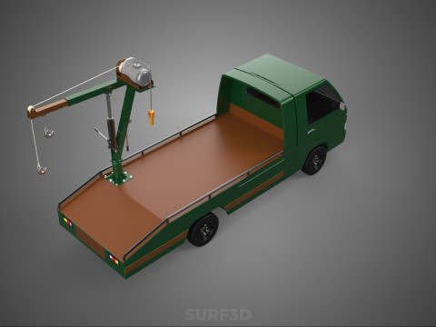 ARMY MILITARY WAR PICKUP TOW TRUCK CRANE WRECKER HOIST WINCH CAR 3D Model