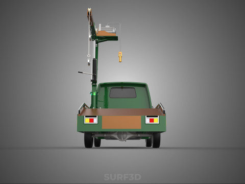 ARMY MILITARY WAR PICKUP TOW TRUCK CRANE WRECKER HOIST WINCH CAR 3D Model