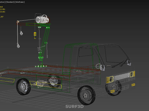 ARMY MILITARY WAR PICKUP TOW TRUCK CRANE WRECKER HOIST WINCH CAR 3D Model