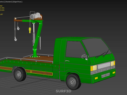 ARMY MILITARY WAR PICKUP TOW TRUCK CRANE WRECKER HOIST WINCH CAR 3D Model