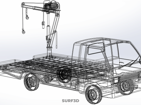 ARMY MILITARY WAR PICKUP TOW TRUCK CRANE WRECKER HOIST WINCH CAR 3D Model