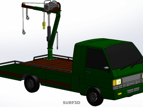 ARMY MILITARY WAR PICKUP TOW TRUCK CRANE WRECKER HOIST WINCH CAR 3D Model