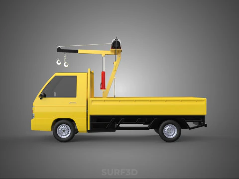 ВАНТАЖНИЙ ПІКАП ДИСТАНЦІЙНИЙ ЕЛЕКТРИЧНА ЛЕБІДКА ПІДЙОМНИК ПОВОРОТНИЙ ГАК КРАН СТРІЛА 3D Модель