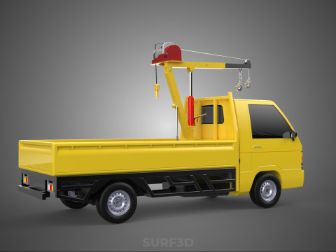 TRUCK PICKUP REMOTE ELECTRIC WINCH HOIST SWIVEL CRANE HOOK JIB 3D 모델