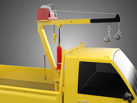 TRUCK PICKUP REMOTE ELECTRIC WINCH HOIST SWIVEL CRANE HOOK JIB 3D 모델