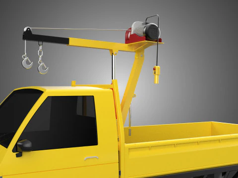 TRUCK PICKUP REMOTE ELECTRIC WINCH HOIST SWIVEL CRANE HOOK JIB 3D Model